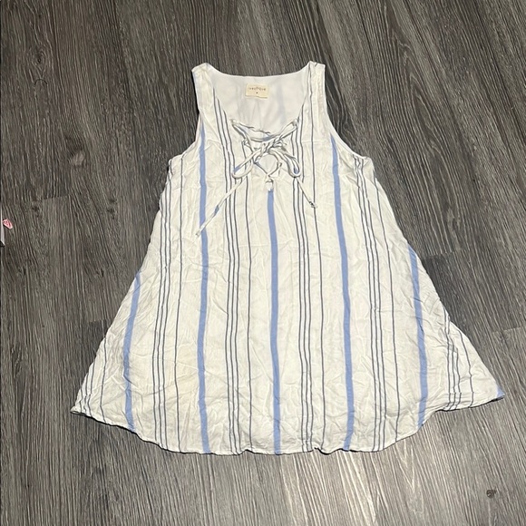 vestique Dresses & Skirts - Vestique Blue and White Striped Mini Dress